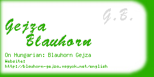 gejza blauhorn business card